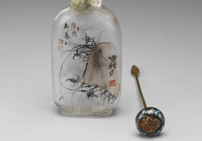 图片[3]-Glass snuff bottle with inside-painted bamboo and orchids design.-China Archive